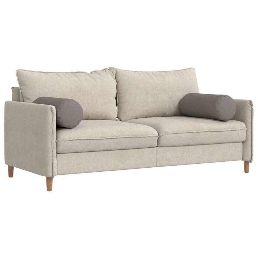 Bolster Kussens 2 pcs Taupe Ø 25 x 70 cm Stof