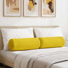 Bolster Pillows 2 pieces Light Yellow Ø 25 x 70 cm Fabric