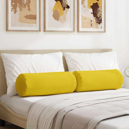 Bolster Kussens 2 pcs Lichtgeel Ø 25 x 70 cm Stof