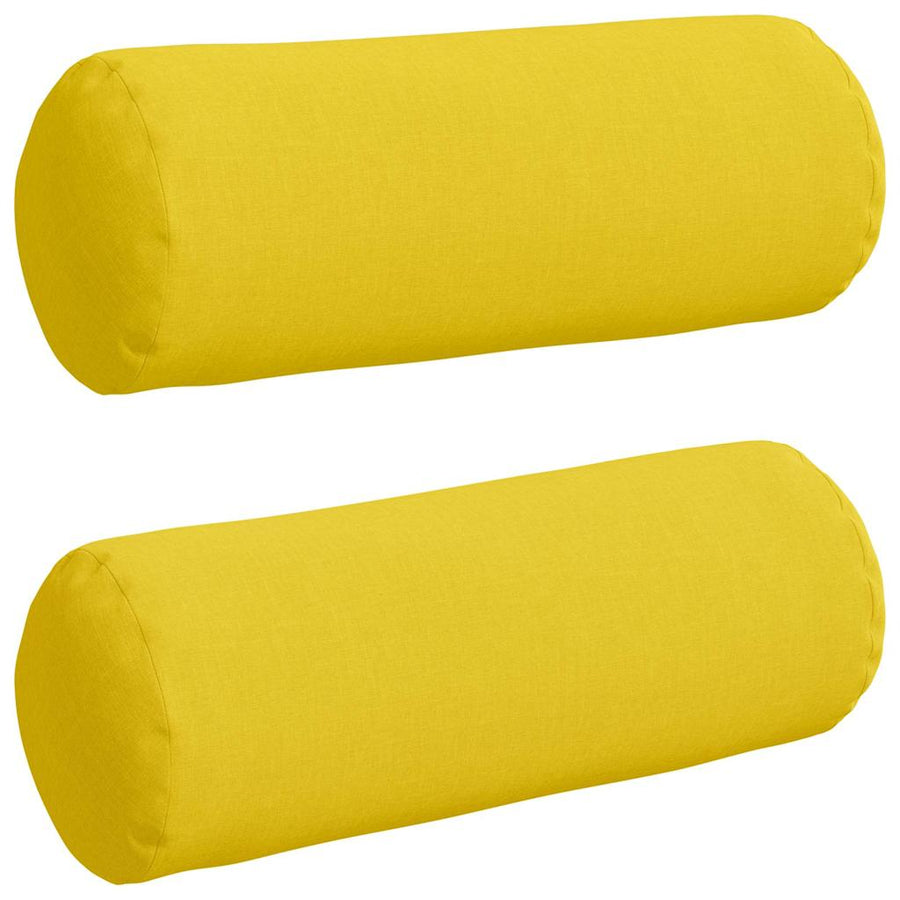 Bolster Kussens 2 pcs Lichtgeel Ø 25 x 70 cm Stof