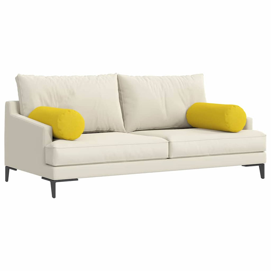 Bolster Kussens 2 pcs Lichtgeel Ø 25 x 70 cm Stof