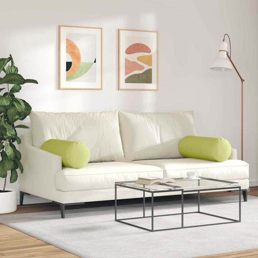 Bolster Kussens 2 pcs Lichtgroen Ø 25 x 70 cm Stof