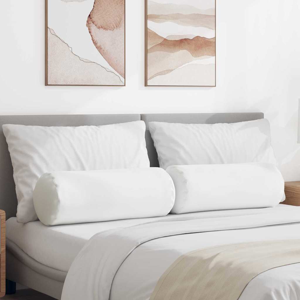 Bolster Kussens 2 pcs Wit Ø 25 x 70 cm Stof