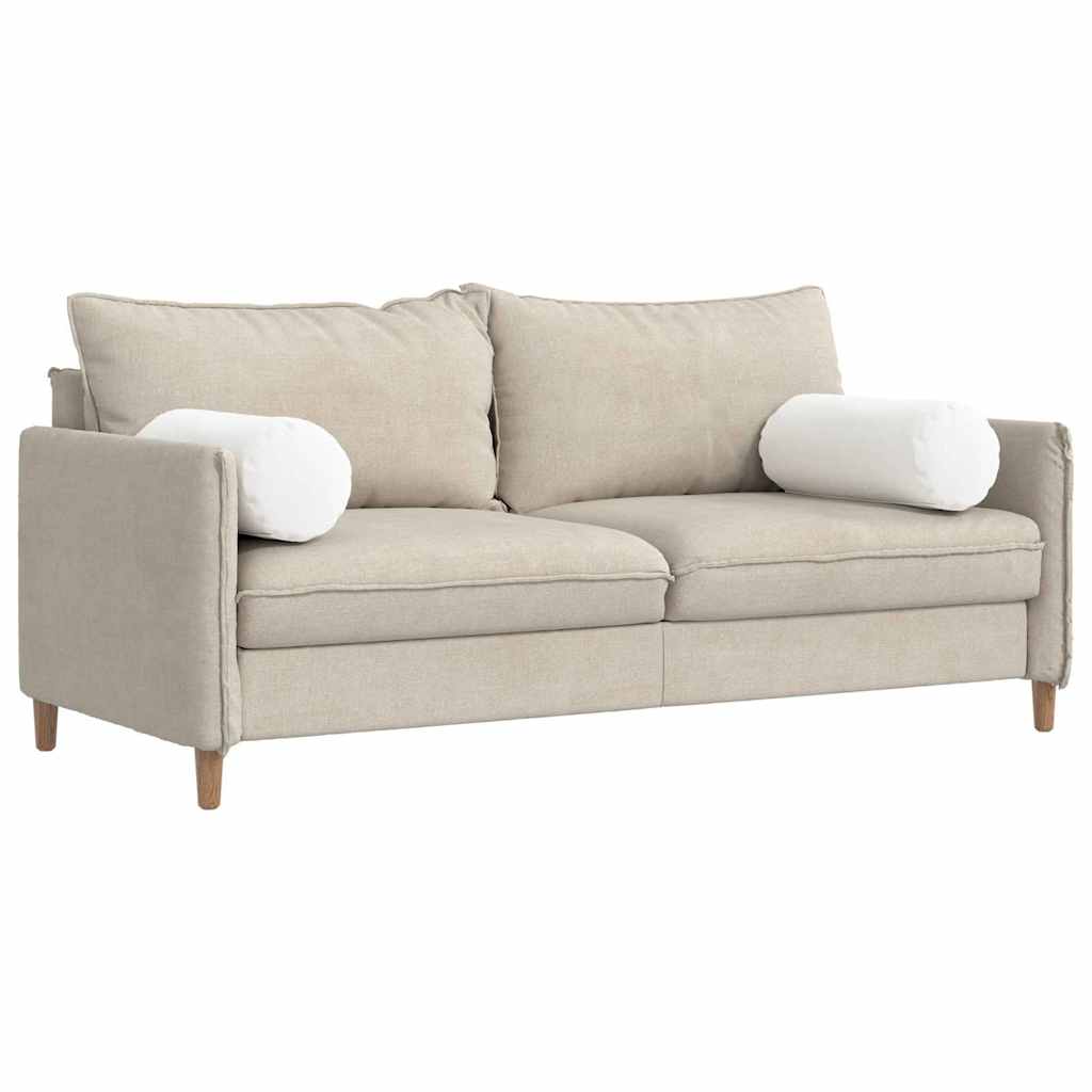 Bolster Kussens 2 pcs Wit Ø 25 x 70 cm Stof
