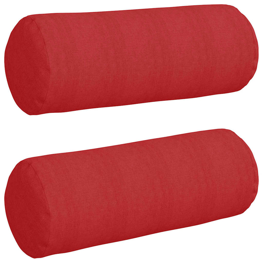 Bolster Kussens 2 pcs Rood Ø 25 x 70 cm Stof