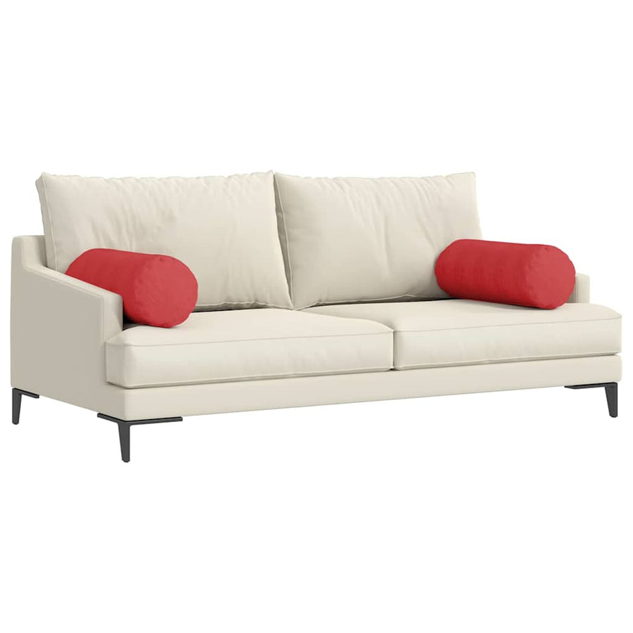Bolster Kussens 2 pcs Rood Ø 25 x 70 cm Stof