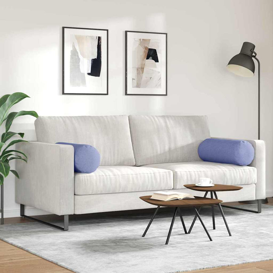 Bolster Kussens 2 pcs Jeans Blauw Ø 25 x 70 cm Stof