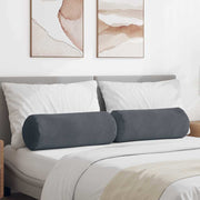 Bolster kussens 2 stuks 25x70 cm donkergrijs cordstof