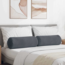 Bolster Kussens 2 pcs Donkergrijs Ø 25 x 70 cm Katoen Stof