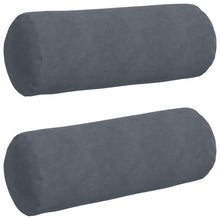 Bolster Kussens 2 pcs Donkergrijs Ø 25 x 70 cm Katoen Stof