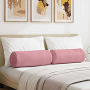 Bolster kussens 2 stuks roze Ø 25x70 cm cordstof