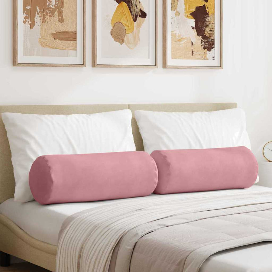 Bolster Kussens 2 pcs Roze Ø 25 x 70 cm Katoen Stof