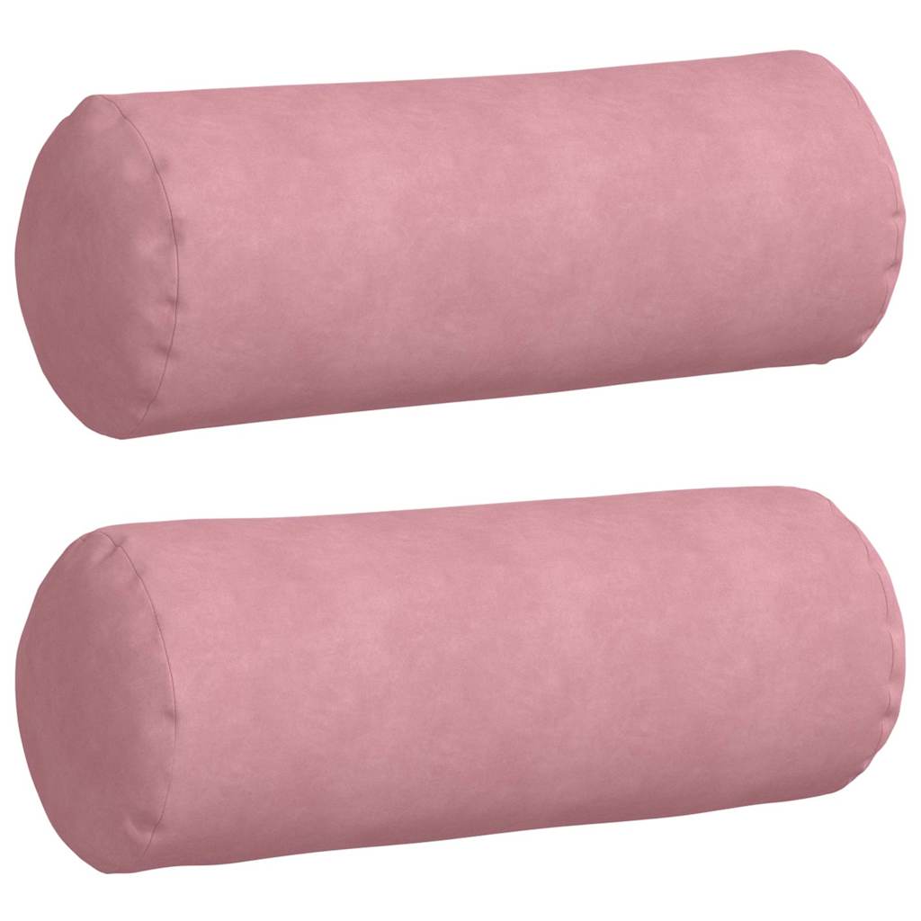 Bolster Kussens 2 pcs Roze Ø 25 x 70 cm Katoen Stof