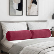 Bolster kussens 2 stuks 25x70 cm wijnrood corduroy
