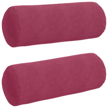 Bolster Kussens 2 pcs Wijnrood Ø 25 x 70 cm Katoen Stof