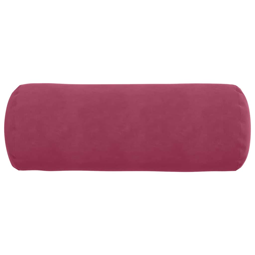 Bolster Kussens 2 pcs Wijnrood Ø 25 x 70 cm Katoen Stof