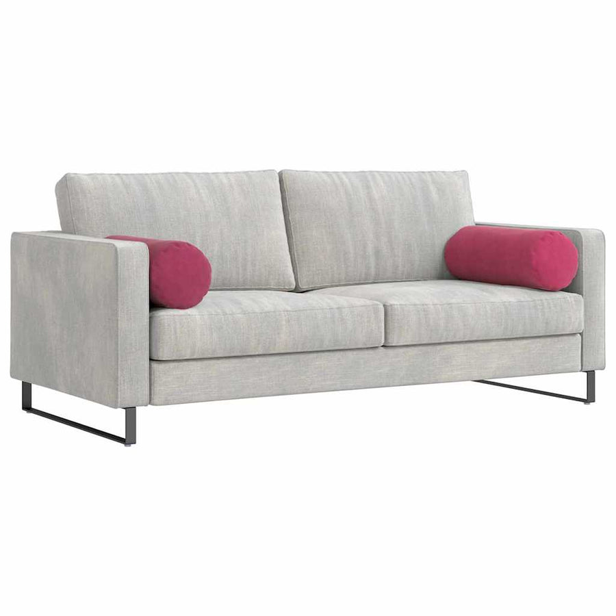Bolster Kussens 2 pcs Wijnrood Ø 25 x 70 cm Katoen Stof