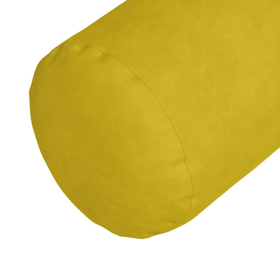 Bolster Kussens 2 pcs Geel Ø 25 x 70 cm Katoen Stof