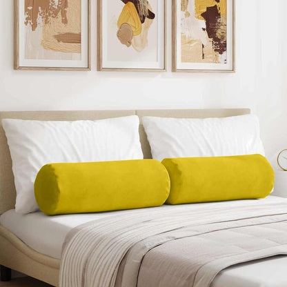 Bolster Kussens 2 pcs Geel Ø 25 x 70 cm Katoen Stof