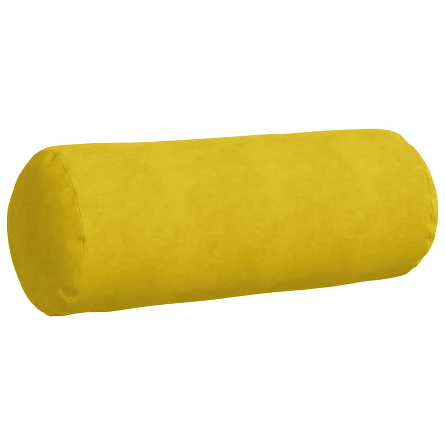 Bolster Kussens 2 pcs Geel Ø 25 x 70 cm Katoen Stof