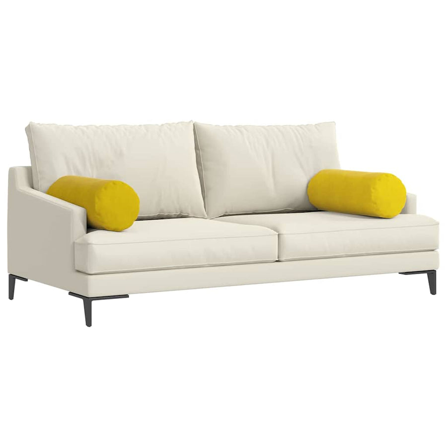 Bolster Kussens 2 pcs Geel Ø 25 x 70 cm Katoen Stof