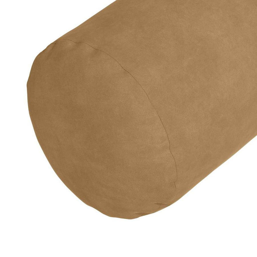 Bolster Kussens 2 pcs Bruin Ø 25 x 70 cm Katoen Stof