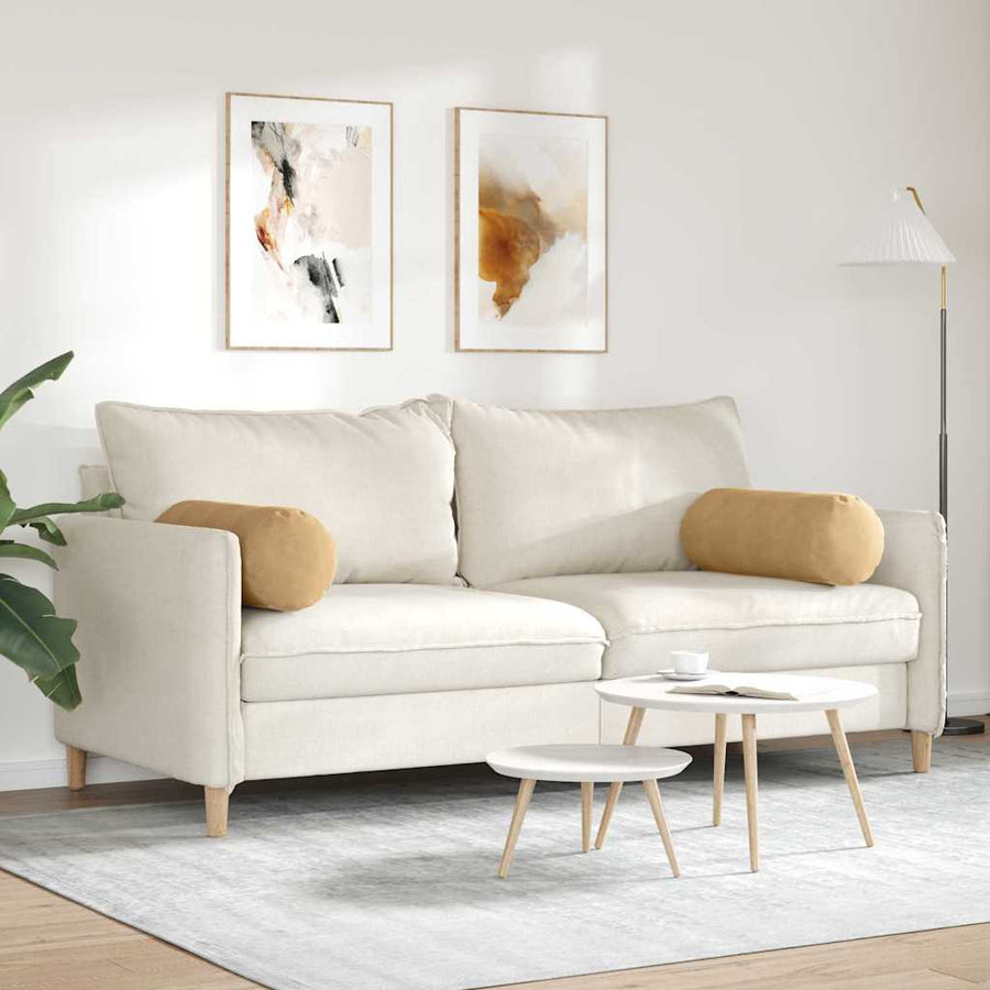 Bolster Kussens 2 pcs Bruin Ø 25 x 70 cm Katoen Stof