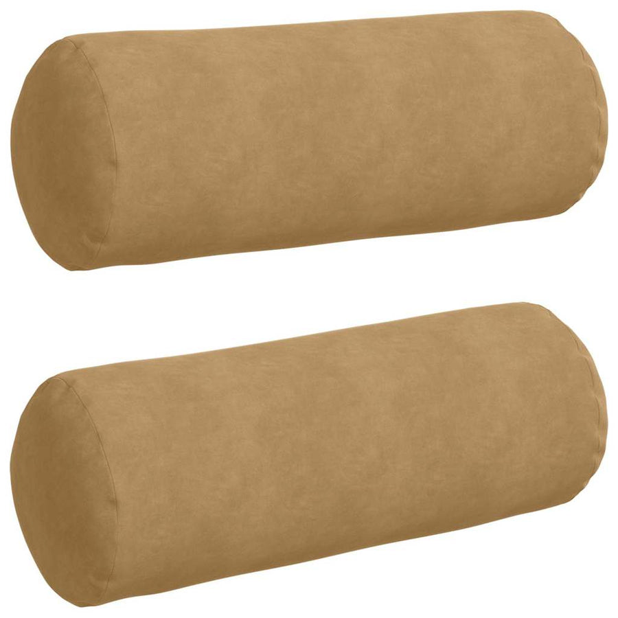 Bolster Kussens 2 pcs Bruin Ø 25 x 70 cm Katoen Stof
