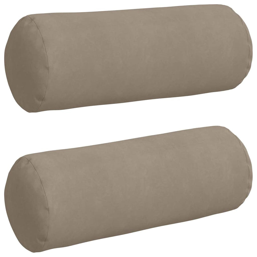 Bolster Kussens 2 pcs Taupe Ø 25 x 70 cm Microvezel Stof