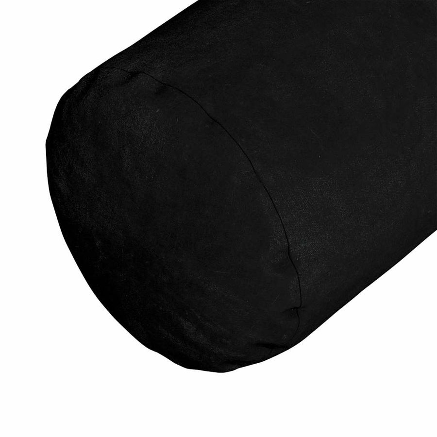 Bolster Kussens 2 pcs Zwart Ø 25 x 70 cm Microvezel Stof