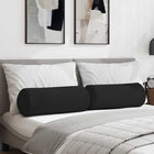 Bolster kussens 2 stuks Ø 25x70 cm zwart microvezel