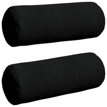 Bolster Kussens 2 pcs Zwart Ø 25 x 70 cm Microvezel Stof