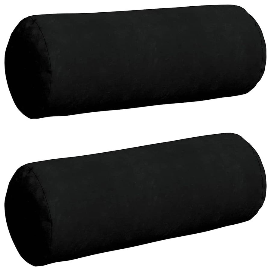 Bolster Kussens 2 pcs Zwart Ø 25 x 70 cm Microvezel Stof