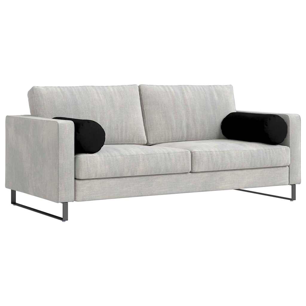 Bolster Kussens 2 pcs Zwart Ø 25 x 70 cm Microvezel Stof