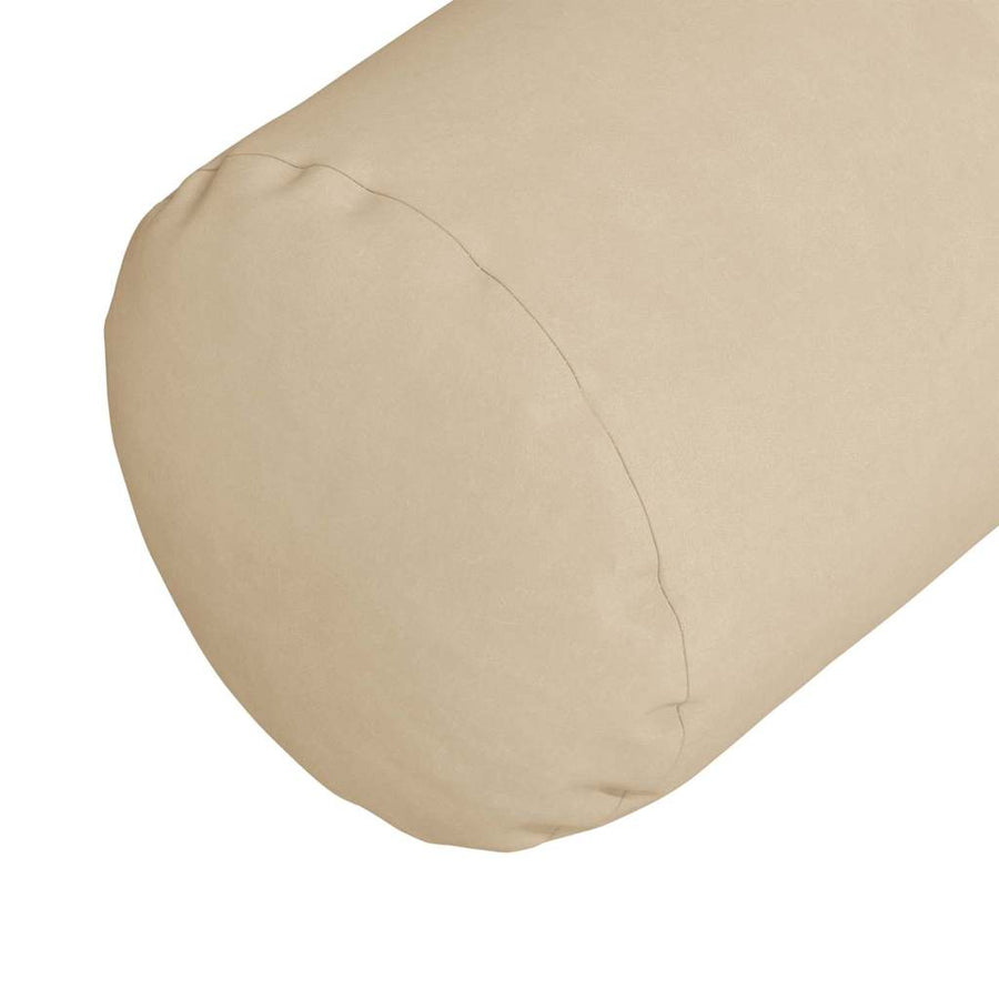 Bolster Kussens 2 pcs Crème Ø 25 x 70 cm Microvezel Stof