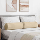 Bolster kussens 2 stuks Ø 25x70 cm crème microvezel