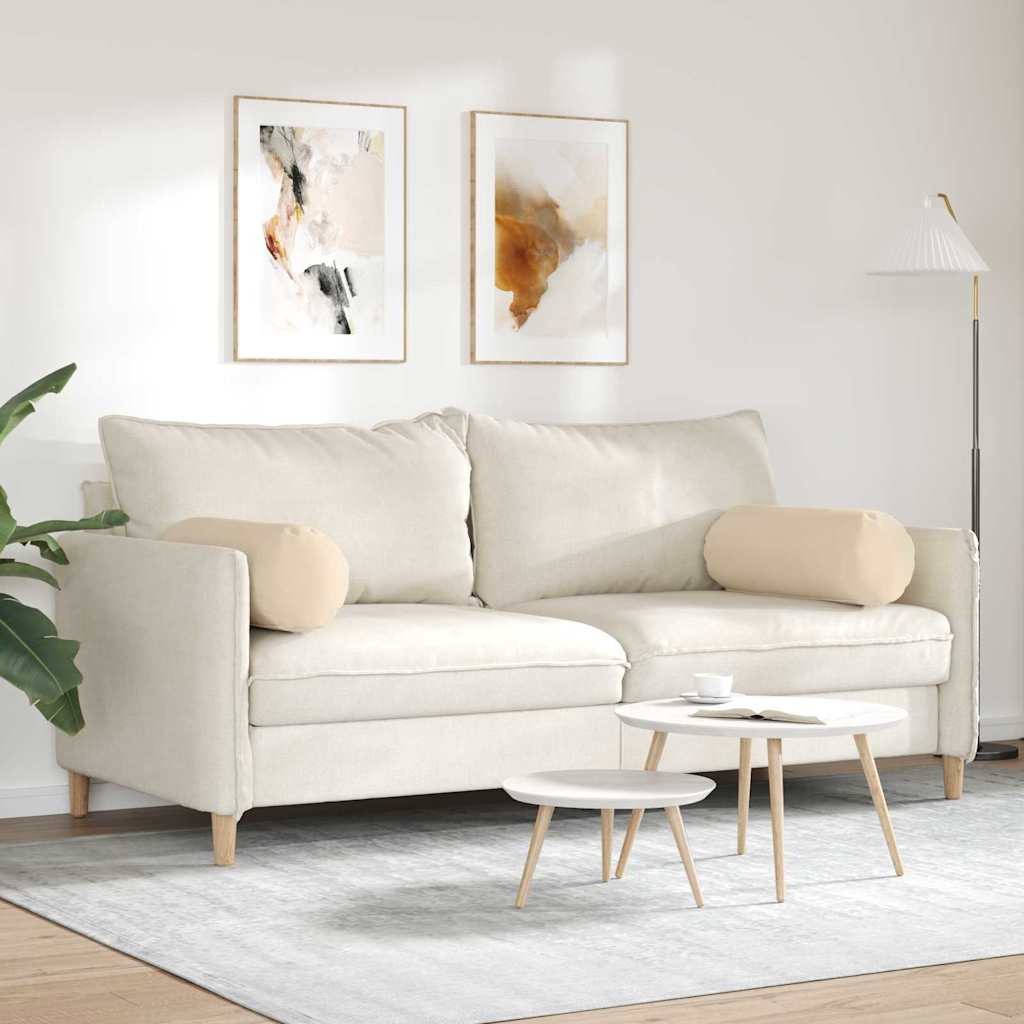 Bolster Kussens 2 pcs Crème Ø 25 x 70 cm Microvezel Stof