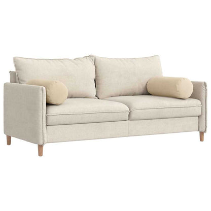 Bolster Kussens 2 pcs Crème Ø 25 x 70 cm Microvezel Stof