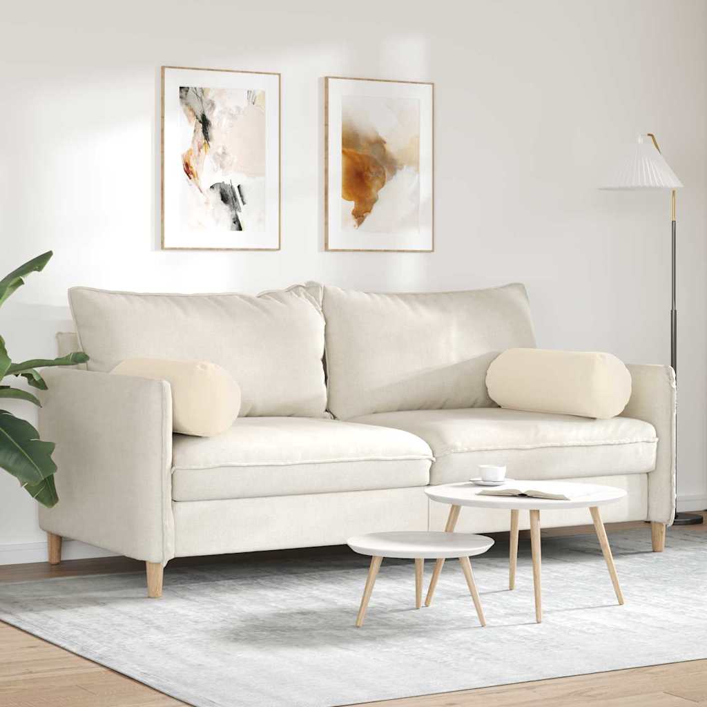 Bolster Kussens 2 pcs Beige Ø 25 x 70 cm Microvezel Stof