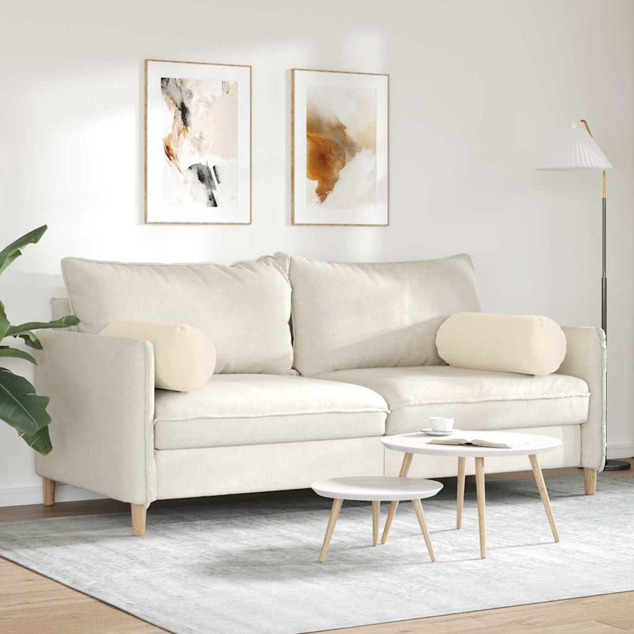Bolster Kussens 2 pcs Beige Ø 25 x 70 cm Microvezel Stof