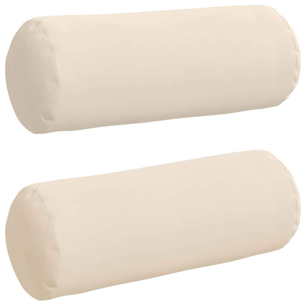 Bolster Kussens 2 pcs Beige Ø 25 x 70 cm Microvezel Stof