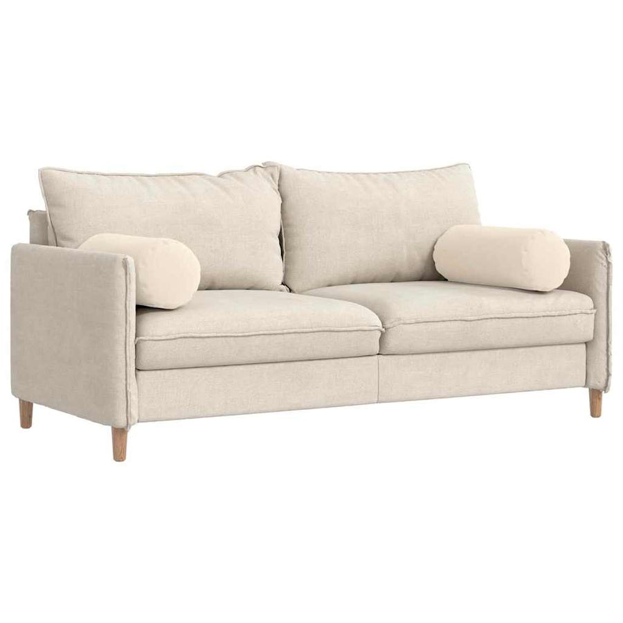 Bolster Kussens 2 pcs Beige Ø 25 x 70 cm Microvezel Stof