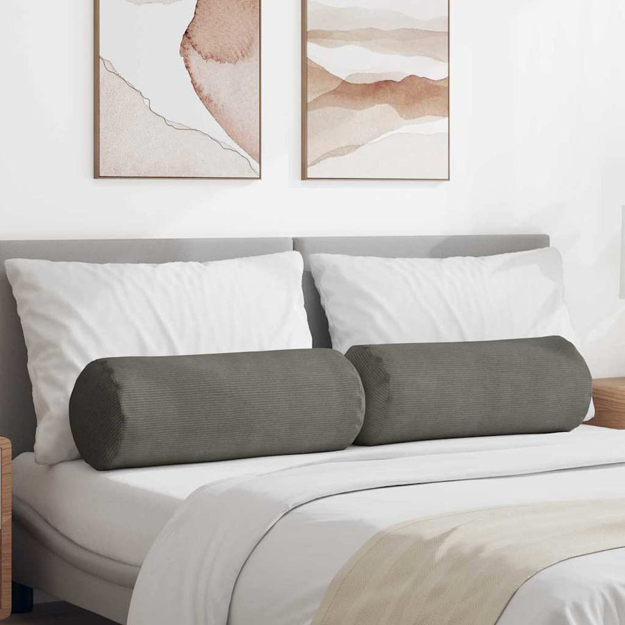 Bolster Kussens 2 pcs Lichtgrijs Ø 25 x 70 cm Katoen Stof