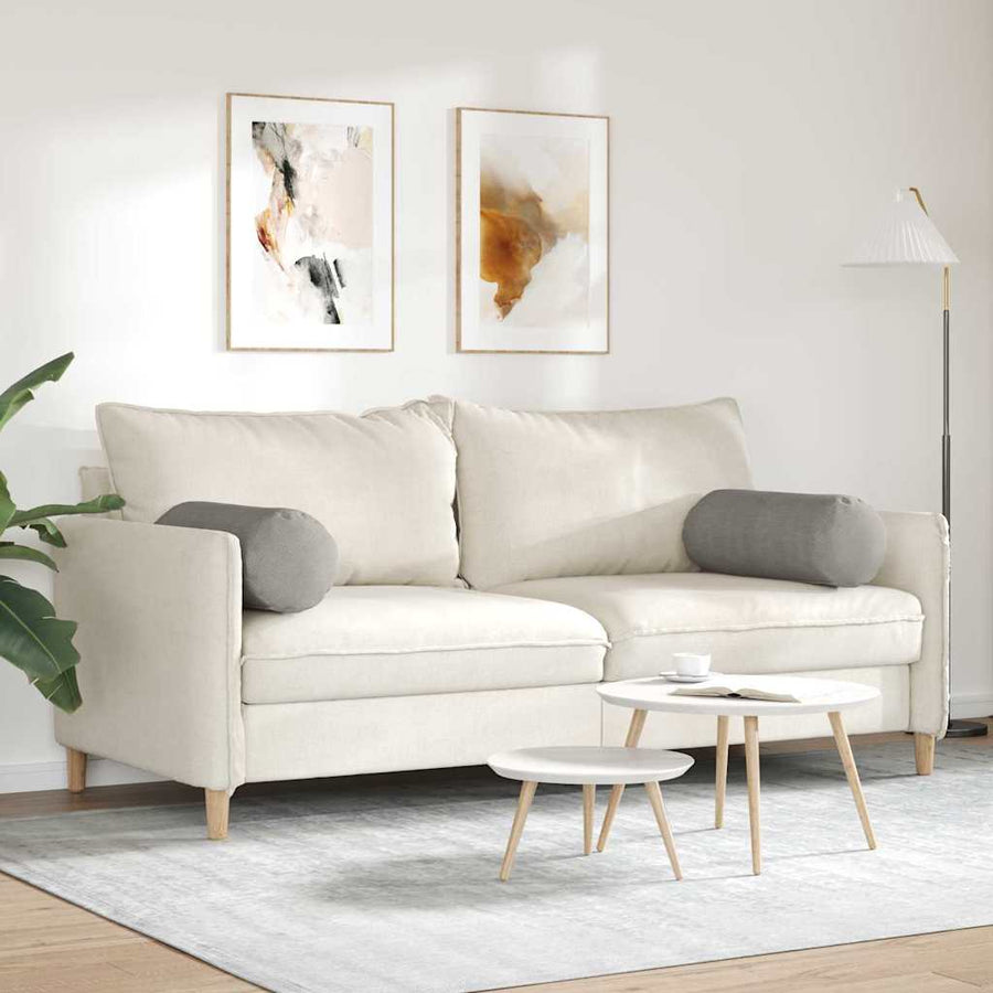 Bolster Kussens 2 pcs Lichtgrijs Ø 25 x 70 cm Katoen Stof