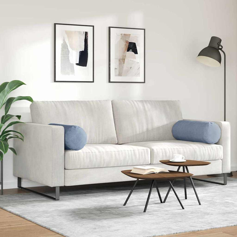Bolster Kussens 2 pcs Blauw Ø 25 x 70 cm Katoen Stof
