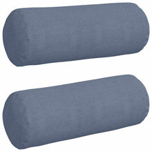 Bolster Kussens 2 pcs Blauw Ø 25 x 70 cm Katoen Stof