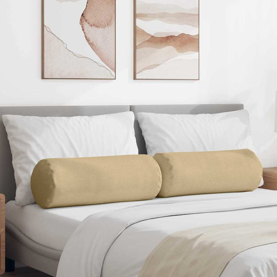 Bolster Kussens 2 pcs Grijs groen Ø 25 x 70 cm Katoen Stof