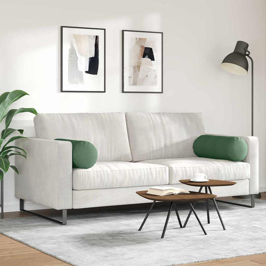 Bolster Kussens 2 pcs Donkergroen Ø 25 x 70 cm Katoen Stof