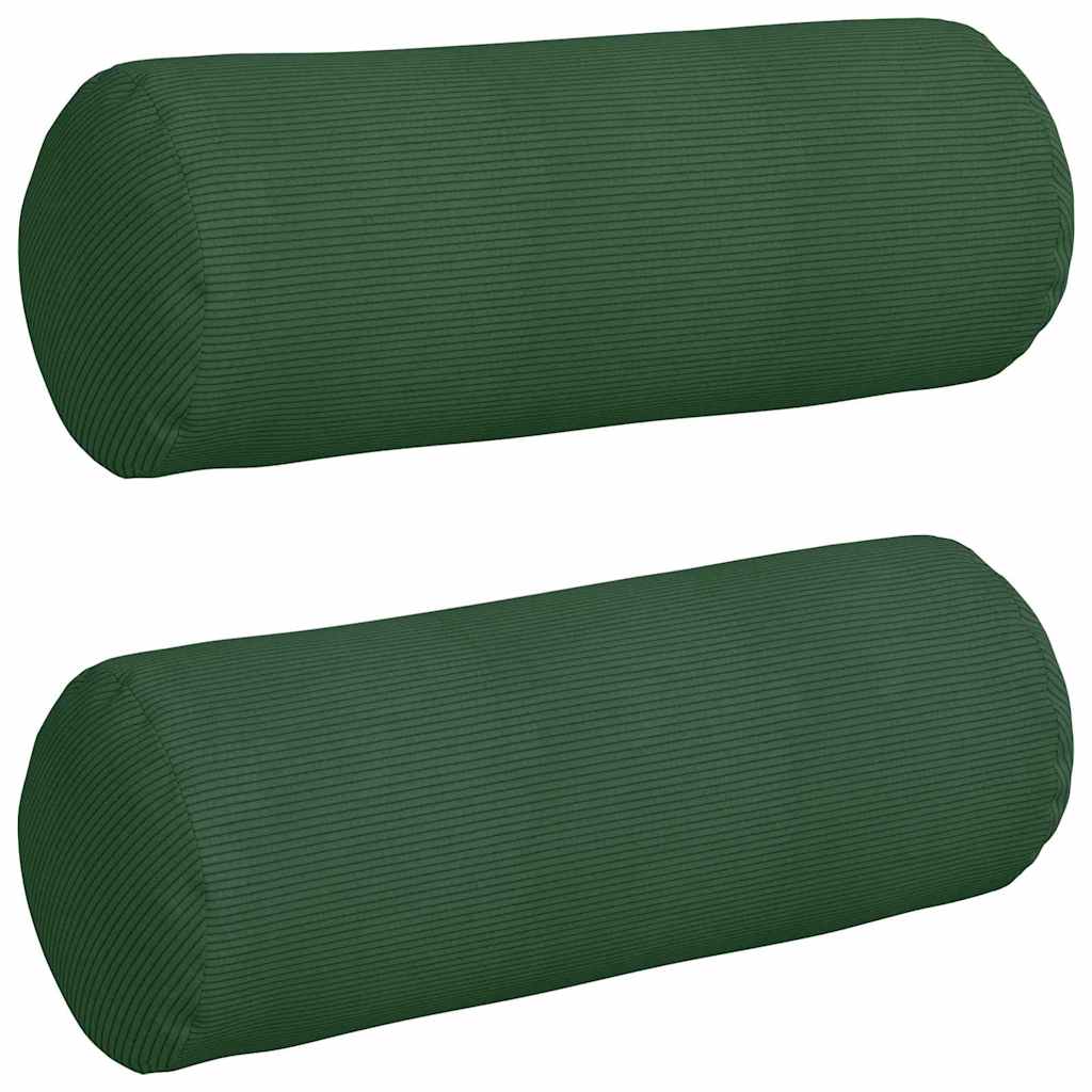 Bolster Kussens 2 pcs Donkergroen Ø 25 x 70 cm Katoen Stof