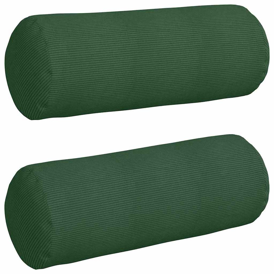 Bolster Kussens 2 pcs Donkergroen Ø 25 x 70 cm Katoen Stof